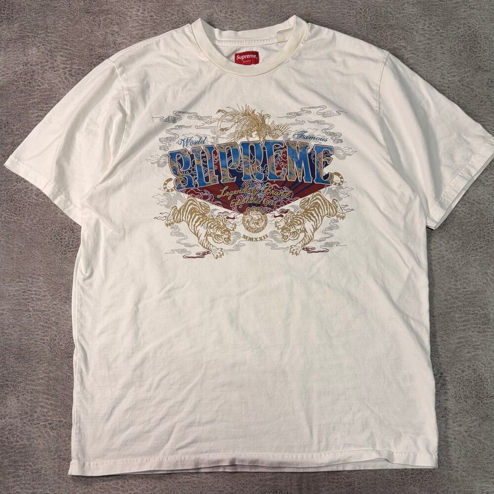 Supreme Logo White Graphic T Shirt